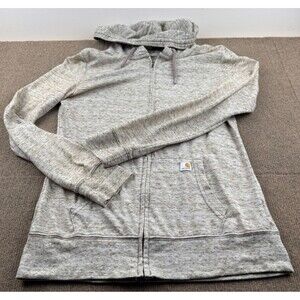 Carhartt Women's Full Zip Hooded Sweatshirt Long Sleeve Green Space Dye Sz M